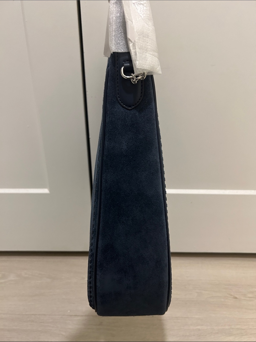 Michael Kors (NWT) Nayla Medium Navy Suede Hobo Shoulder Bag - Picture 5 of 14